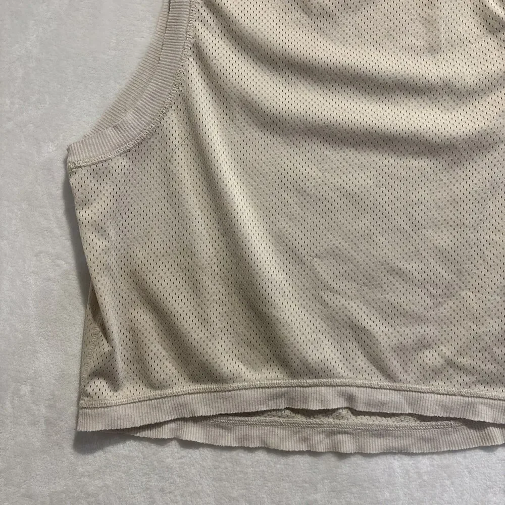 Free People FP Movement Love Mesh Tank Cream Ivory Raw Hem Women's Size Small